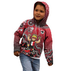 Personalized St Kilda Saints Football Mascot Kid Hoodie Aboriginal Dot Art Style Vibrant Indigenous Pattern Design