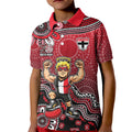Personalized St Kilda Saints Football Mascot Kid Polo Shirt Aboriginal Dot Art Style Vibrant Indigenous Pattern Design