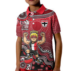 Personalized St Kilda Saints Football Mascot Kid Polo Shirt Aboriginal Dot Art Style Vibrant Indigenous Pattern Design