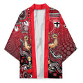 Personalized St Kilda Saints Football Mascot Kimono Aboriginal Dot Art Style Vibrant Indigenous Pattern Design