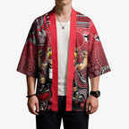 Personalized St Kilda Saints Football Mascot Kimono Aboriginal Dot Art Style Vibrant Indigenous Pattern Design
