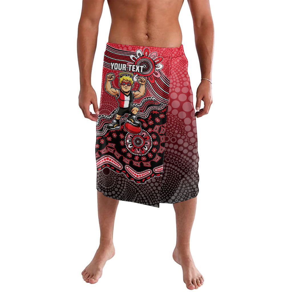 Personalized St Kilda Saints Football Mascot Lavalava Aboriginal Dot Art Style Vibrant Indigenous Pattern Design