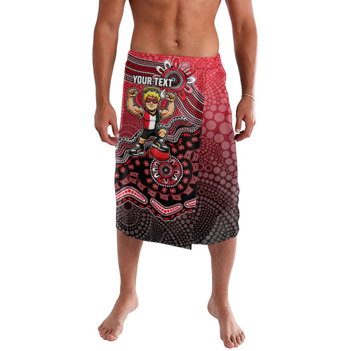 Personalized St Kilda Saints Football Mascot Lavalava Aboriginal Dot Art Style Vibrant Indigenous Pattern Design