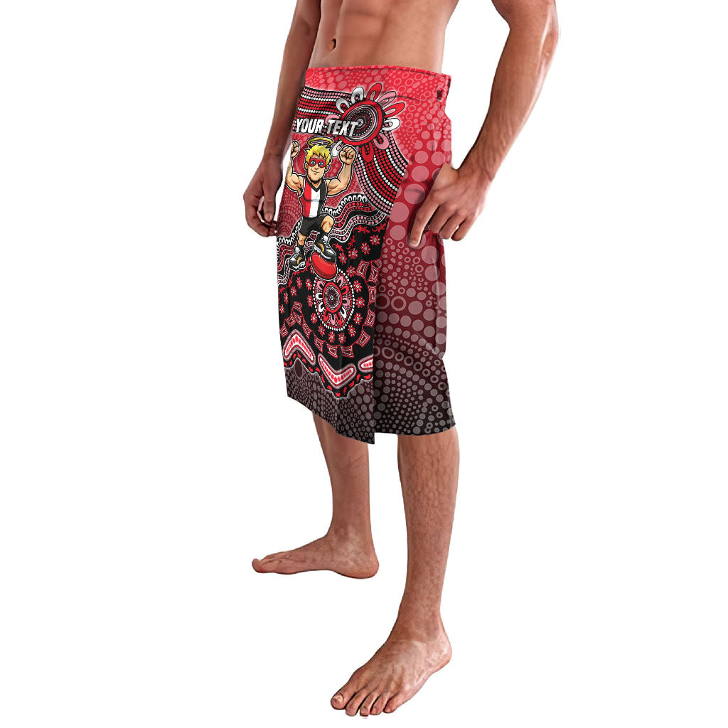 Personalized St Kilda Saints Football Mascot Lavalava Aboriginal Dot Art Style Vibrant Indigenous Pattern Design