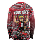 Personalized St Kilda Saints Football Mascot Long Sleeve Shirt Aboriginal Dot Art Style Vibrant Indigenous Pattern Design