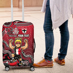 Personalized St Kilda Saints Football Mascot Luggage Cover Aboriginal Dot Art Style Vibrant Indigenous Pattern Design