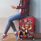 Personalized St Kilda Saints Football Mascot Luggage Cover Aboriginal Dot Art Style Vibrant Indigenous Pattern Design