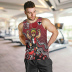 Personalized St Kilda Saints Football Mascot Men Tank Top Aboriginal Dot Art Style Vibrant Indigenous Pattern Design