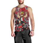 Personalized St Kilda Saints Football Mascot Men Tank Top Aboriginal Dot Art Style Vibrant Indigenous Pattern Design