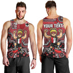 Personalized St Kilda Saints Football Mascot Men Tank Top Aboriginal Dot Art Style Vibrant Indigenous Pattern Design