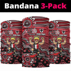 Personalized St Kilda Saints Football Mascot Neck Gaiter Aboriginal Dot Art Style Vibrant Indigenous Pattern Design