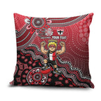 Personalized St Kilda Saints Football Mascot Pillow Cover Aboriginal Dot Art Style Vibrant Indigenous Pattern Design