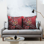 Personalized St Kilda Saints Football Mascot Pillow Cover Aboriginal Dot Art Style Vibrant Indigenous Pattern Design