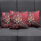Personalized St Kilda Saints Football Mascot Pillow Cover Aboriginal Dot Art Style Vibrant Indigenous Pattern Design