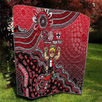 Personalized St Kilda Saints Football Mascot Quilt Aboriginal Dot Art Style Vibrant Indigenous Pattern Design
