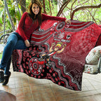 Personalized St Kilda Saints Football Mascot Quilt Aboriginal Dot Art Style Vibrant Indigenous Pattern Design