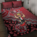 Personalized St Kilda Saints Football Mascot Quilt Bed Set Aboriginal Dot Art Style Vibrant Indigenous Pattern Design