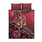 Personalized St Kilda Saints Football Mascot Quilt Bed Set Aboriginal Dot Art Style Vibrant Indigenous Pattern Design
