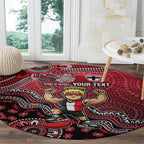 Personalized St Kilda Saints Football Mascot Round Carpet Aboriginal Dot Art Style Vibrant Indigenous Pattern Design