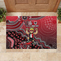 Personalized St Kilda Saints Football Mascot Rubber Doormat Aboriginal Dot Art Style Vibrant Indigenous Pattern Design