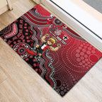 Personalized St Kilda Saints Football Mascot Rubber Doormat Aboriginal Dot Art Style Vibrant Indigenous Pattern Design