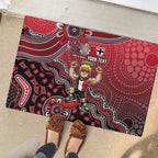Personalized St Kilda Saints Football Mascot Rubber Doormat Aboriginal Dot Art Style Vibrant Indigenous Pattern Design