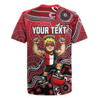 Personalized St Kilda Saints Football Mascot Rugby Jersey Aboriginal Dot Art Style Vibrant Indigenous Pattern Design