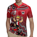 Personalized St Kilda Saints Football Mascot Rugby Jersey Aboriginal Dot Art Style Vibrant Indigenous Pattern Design