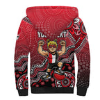 Personalized St Kilda Saints Football Mascot Sherpa Hoodie Aboriginal Dot Art Style Vibrant Indigenous Pattern Design
