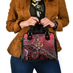 Personalized St Kilda Saints Football Mascot Shoulder Handbag Aboriginal Dot Art Style Vibrant Indigenous Pattern Design