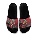 Personalized St Kilda Saints Football Mascot Slide Sandals Aboriginal Dot Art Style Vibrant Indigenous Pattern Design