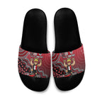 Personalized St Kilda Saints Football Mascot Slide Sandals Aboriginal Dot Art Style Vibrant Indigenous Pattern Design