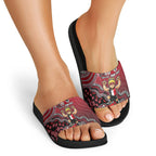Personalized St Kilda Saints Football Mascot Slide Sandals Aboriginal Dot Art Style Vibrant Indigenous Pattern Design