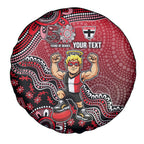 Personalized St Kilda Saints Football Mascot Spare Tire Cover Aboriginal Dot Art Style Vibrant Indigenous Pattern Design