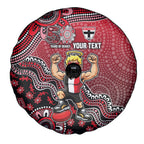 Personalized St Kilda Saints Football Mascot Spare Tire Cover Aboriginal Dot Art Style Vibrant Indigenous Pattern Design