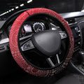 St Kilda Saints Football Mascot Steering Wheel Cover Aboriginal Dot Art Style Vibrant Indigenous Pattern Design
