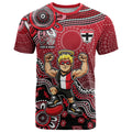 Personalized St Kilda Saints Football Mascot T Shirt Aboriginal Dot Art Style Vibrant Indigenous Pattern Design
