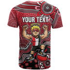 Personalized St Kilda Saints Football Mascot T Shirt Aboriginal Dot Art Style Vibrant Indigenous Pattern Design