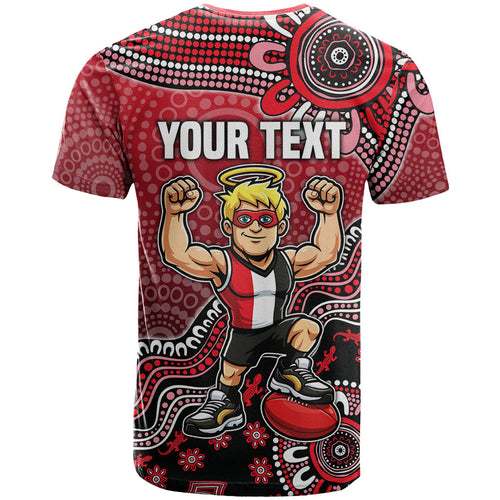 Personalized St Kilda Saints Football Mascot T Shirt Aboriginal Dot Art Style Vibrant Indigenous Pattern Design