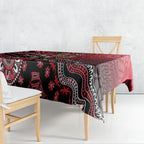 Personalized St Kilda Saints Football Mascot Tablecloth Aboriginal Dot Art Style Vibrant Indigenous Pattern Design