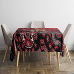 Personalized St Kilda Saints Football Mascot Tablecloth Aboriginal Dot Art Style Vibrant Indigenous Pattern Design