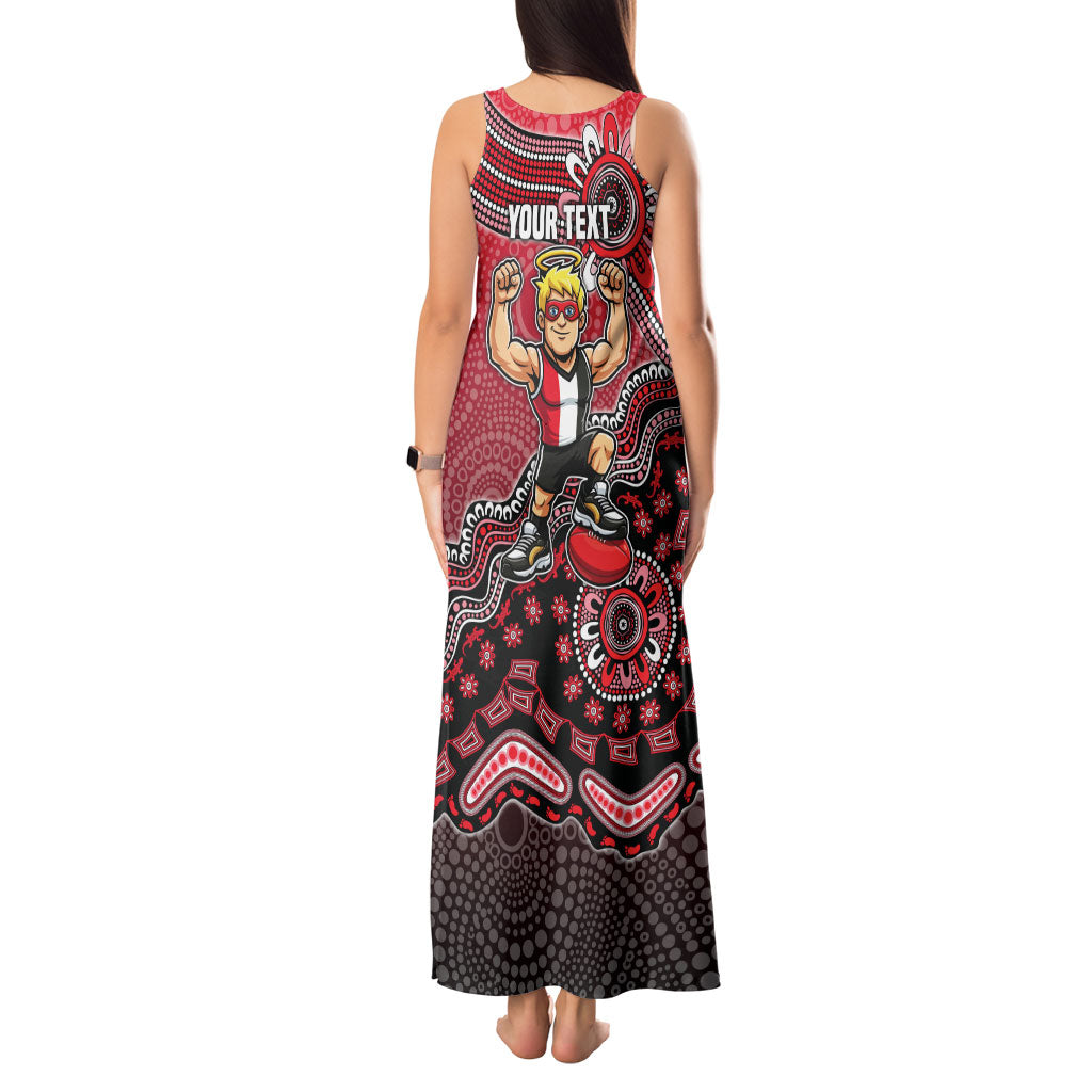 Personalized St Kilda Saints Football Mascot Tank Maxi Dress Aboriginal Dot Art Style Vibrant Indigenous Pattern Design