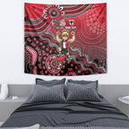 Personalized St Kilda Saints Football Mascot Tapestry Aboriginal Dot Art Style Vibrant Indigenous Pattern Design