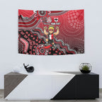 Personalized St Kilda Saints Football Mascot Tapestry Aboriginal Dot Art Style Vibrant Indigenous Pattern Design