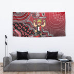 Personalized St Kilda Saints Football Mascot Tapestry Aboriginal Dot Art Style Vibrant Indigenous Pattern Design