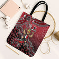 Personalized St Kilda Saints Football Mascot Tote Bag Aboriginal Dot Art Style Vibrant Indigenous Pattern Design