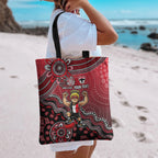 Personalized St Kilda Saints Football Mascot Tote Bag Aboriginal Dot Art Style Vibrant Indigenous Pattern Design