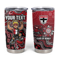 Personalized St Kilda Saints Football Mascot Tumbler Cup Aboriginal Dot Art Style Vibrant Indigenous Pattern Design