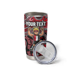 Personalized St Kilda Saints Football Mascot Tumbler Cup Aboriginal Dot Art Style Vibrant Indigenous Pattern Design