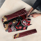 Personalized St Kilda Saints Football Mascot Umbrella Aboriginal Dot Art Style Vibrant Indigenous Pattern Design